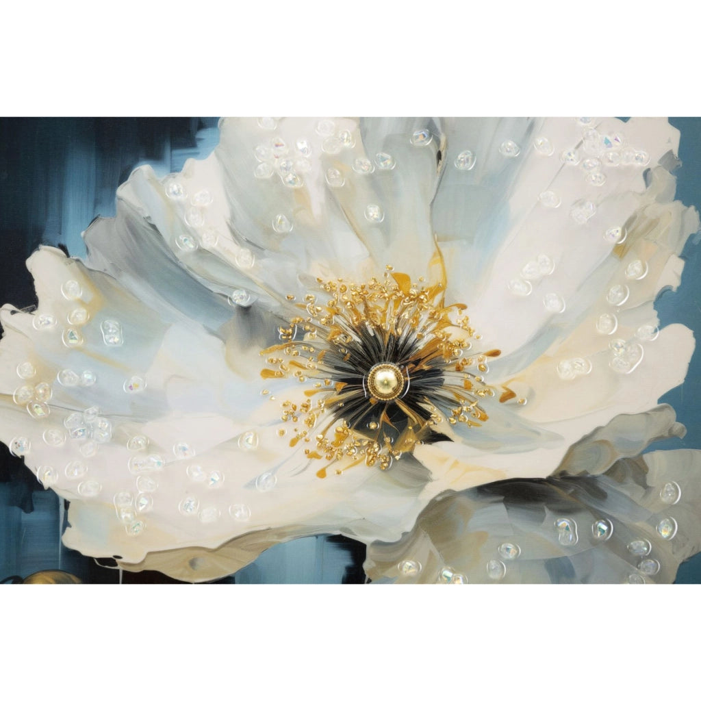 Stampa su Tela Fiori 73, Multicolore, Legno, 42x3,5x62 cm