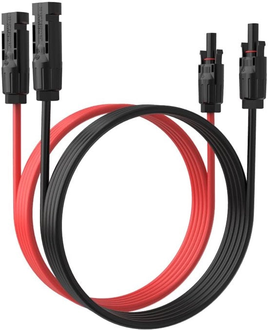 Set di Cavi di Rinnovo per Energia Solare - 12 AWG, Nero e Rosso, IP67 Impermeabile all'Acqua per Pannelli Solari