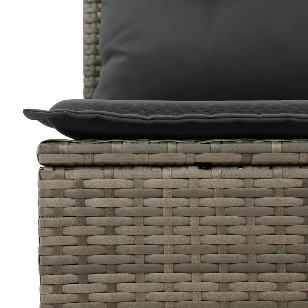 Set Divani da Giardino 11 pz con Cuscini in Polyrattan Grigio 3256641