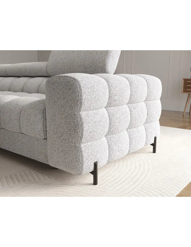 Divano angolare sinistro convertibile Grigio mélange linea moderna 285x99x181cm FILTRO