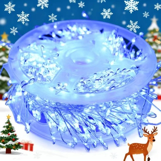 Fasciatoio di illuminazione LED a filo di rame per Natale, filo bianco-argentato, 6 metri, 200 punti di luce, versione USB