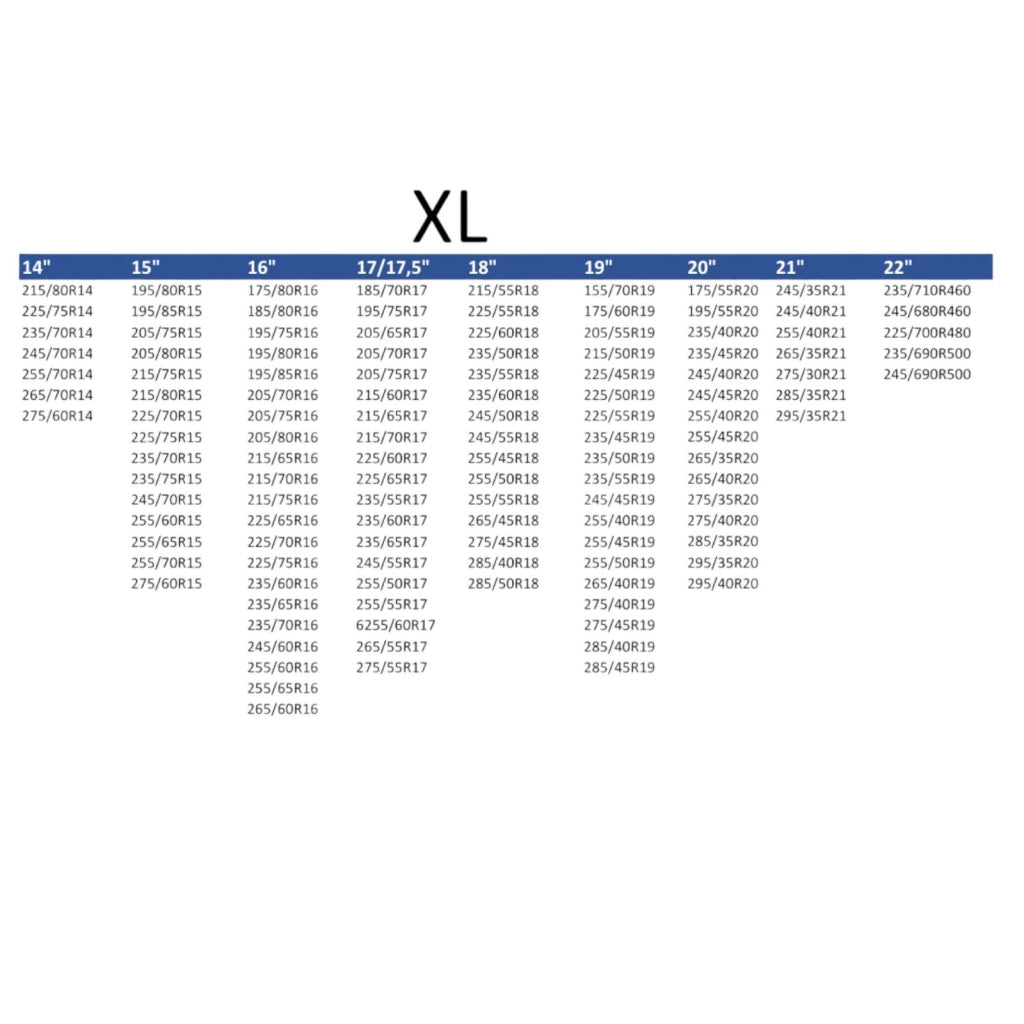 Calze da Neve Omologate Italia EN 16662-1 Kit con 2 Calze tessili per pneumatici XL