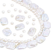 Pare di acqua dolce 2 fili - Perle naturali - Forma rettangolare 18-22mm - 69-72 pezzi - Per gioielli - Lavorazione DIY - Perle per gioielli