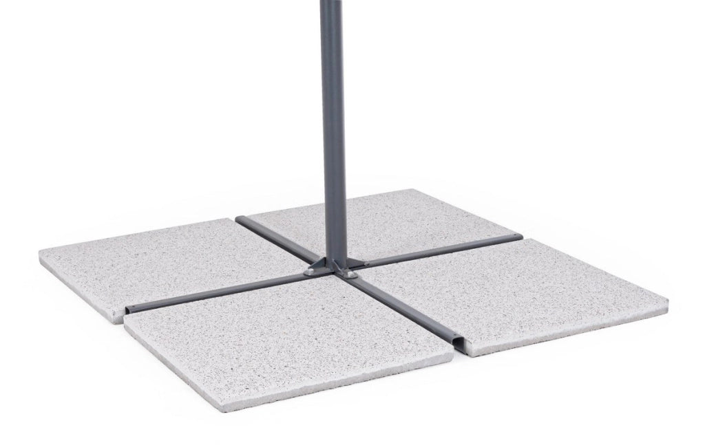 Marmette Base Ombrellone da Giardino in Cemento Set 4 50 x 50 cm Bizzotto Tonalità: Bianco