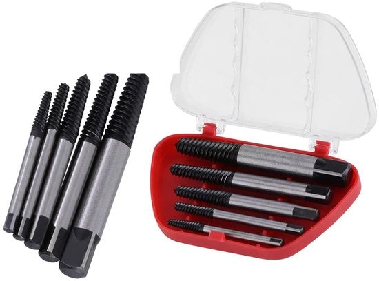 Set di estrattori a viti - 5 pezzi per viti danneggiate - Acciaio GCR15 - Adatto per diverse diametri di vite - Ideale per...