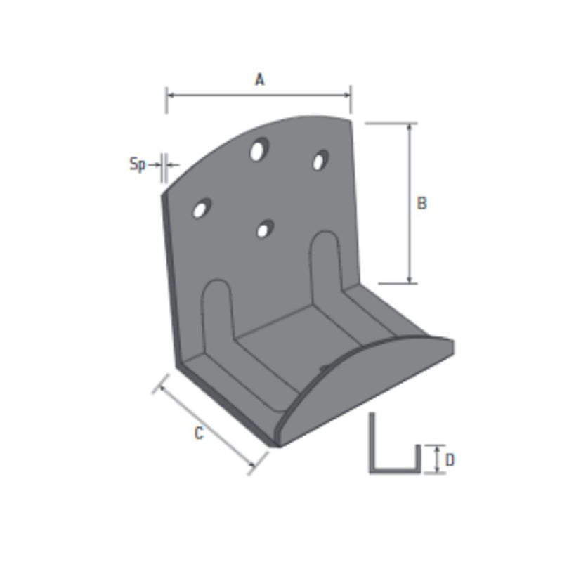 Set di 10 Reggirete a staffa 0180 a 4 fori pre-zincato Made in Italy