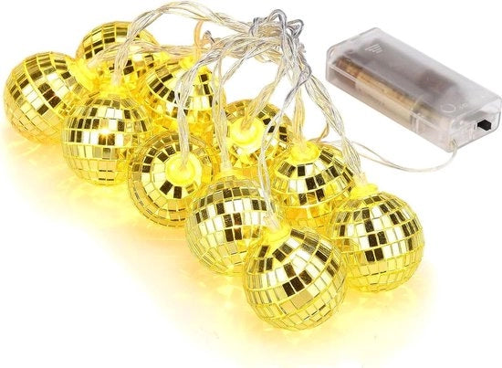 Decorazione per Albero di Natale a Specchio - 10 Spieghi Reflectenti - Elettrico - Batteria - Decorazione per Albero di Natale in Oro - 5cm