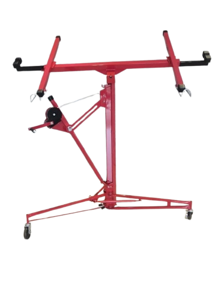 Alzalastre Per Cartongesso Professionale Sollevatore Per Pannelli Con Certificato CE Portata Di 68 Kg Regolabile In Altezza XXL Pieghevole Altezza Di Lavoro 140 350 Cm Rosso