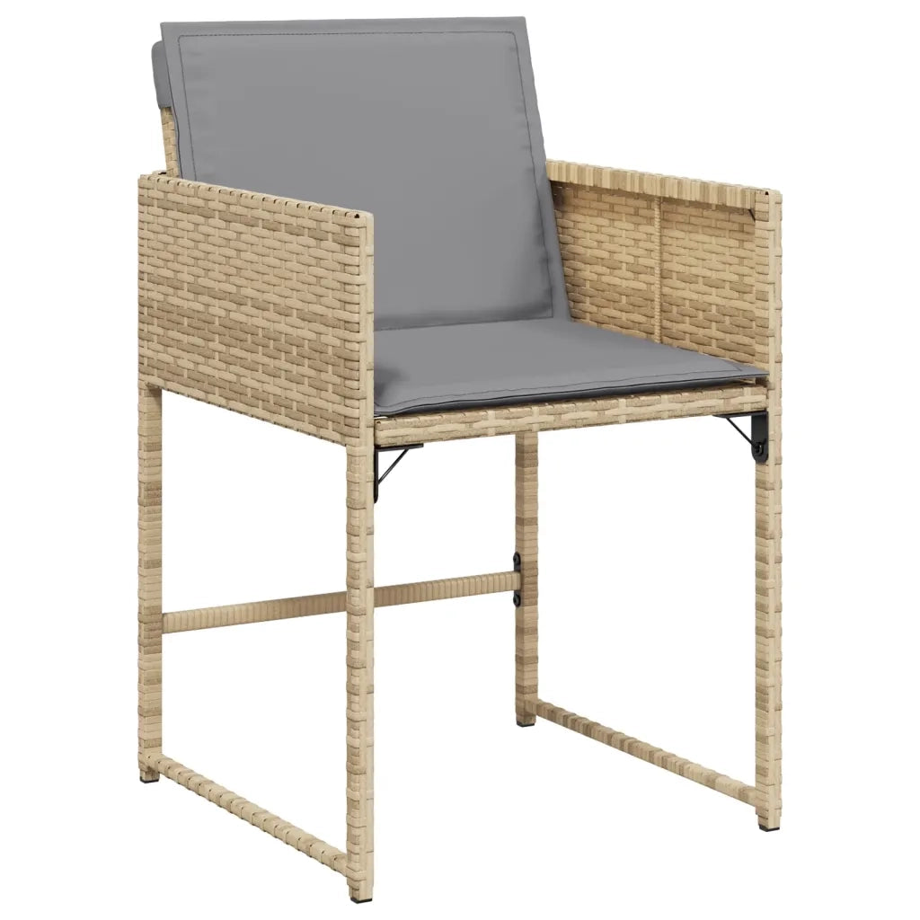 Set Pranzo da Giardino 7 pz con Cuscini Beige Misto Polyrattan 3278039