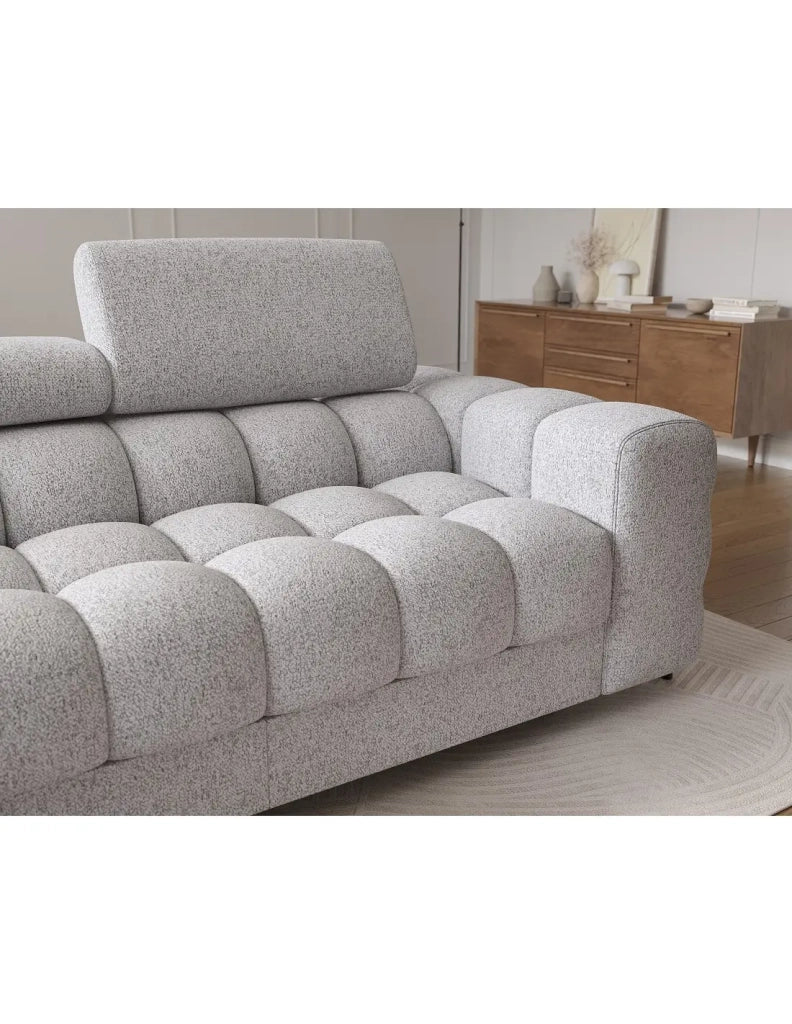 Divano angolare sinistro convertibile Grigio mélange linea moderna 285x99x181cm FILTRO
