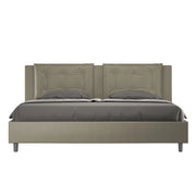BS COM Letto con rete imbottito 180x200 similpelle cappuccino