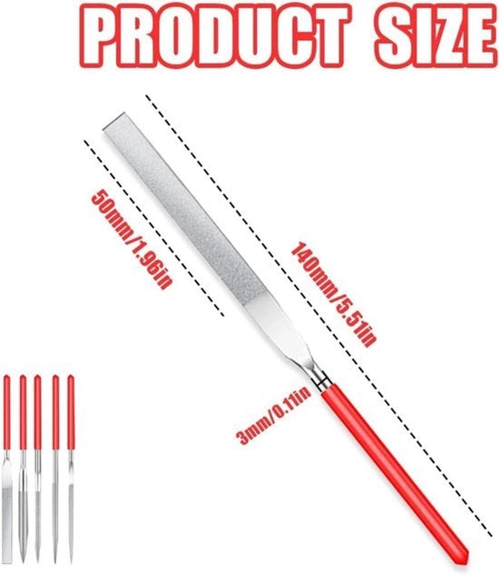 Set di 5 mini punterelle a diamante - punterelle - formato portatile - metallic - per levigare legno - attrezzi per gioielli e ricamo - adatto per appassionati - colore argento.
