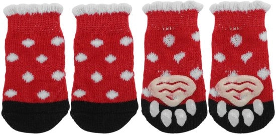 Set di 4 calze antiscivolo per cani - protezione per la zona posteriore - misura S - calze in gel silicona - tessuto a pelo di poliestere