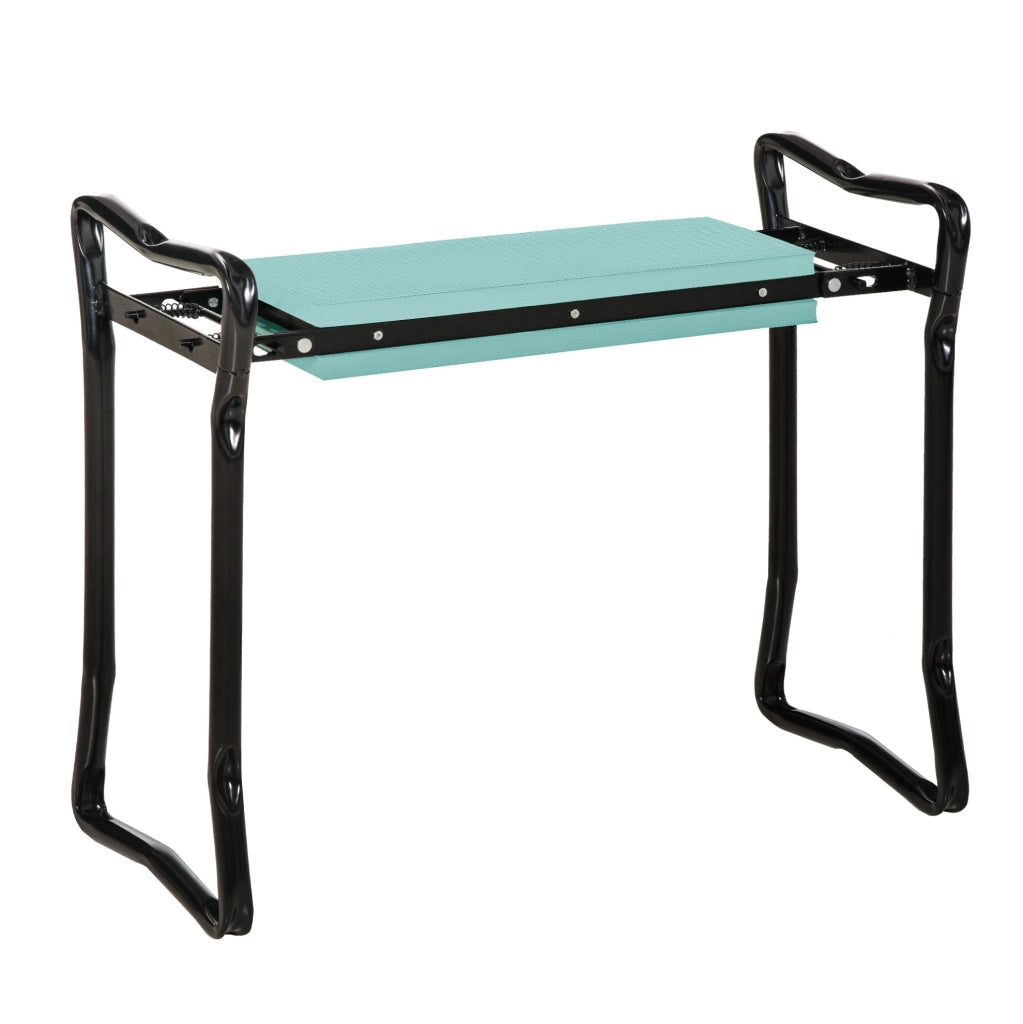 Kneeler da giardino pieghevole 58 x 28 x 49 cm in acciaio nero; portata 150 kg