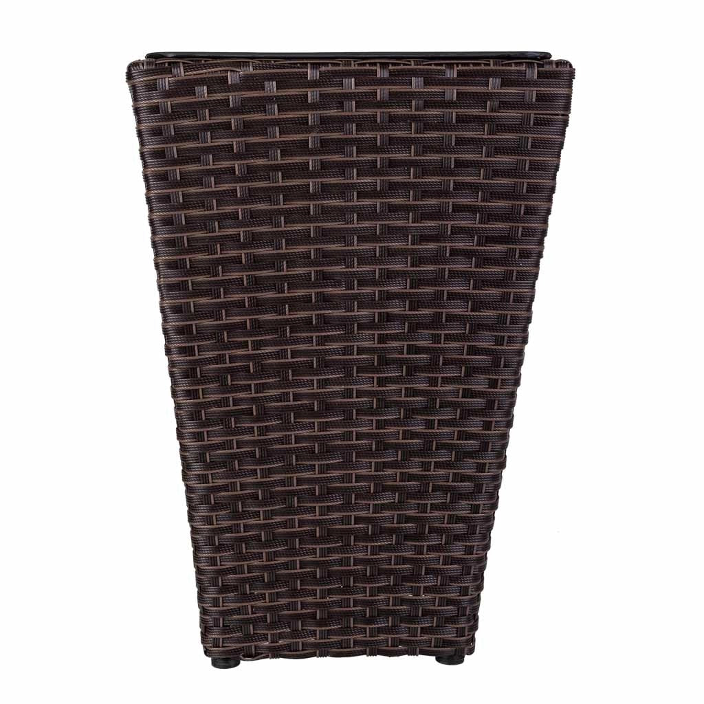 Fioriera in polyrattan marrone 28x28x40h