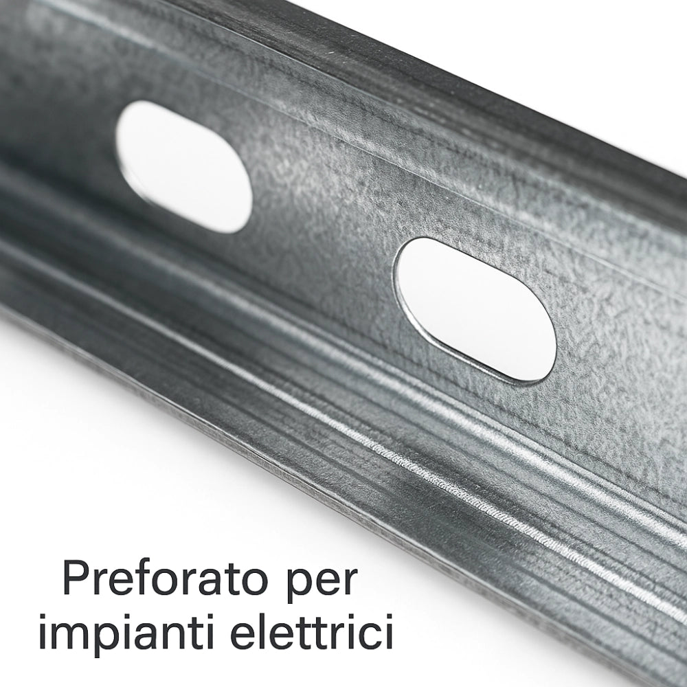 Montante c standard 2 m profilo preforato sp 0,6 mm fissaggio cartongesso 8 pz *** misure 47 x 99 x 50 mm, confezione 1
