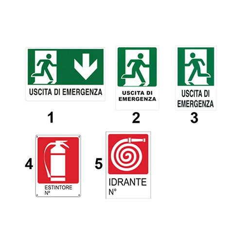 CARTELLO IN PLASTICA SEGNALATORI D'EMERGENZA- 1 Emergenza A- FF- pezzi 1