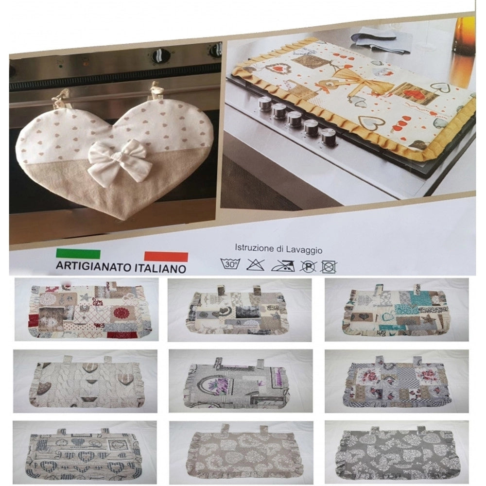 Trade Shop - Copriforno + Coprifornello Copri Forno Fornelli Fuochi Shabby Chic Merletto -