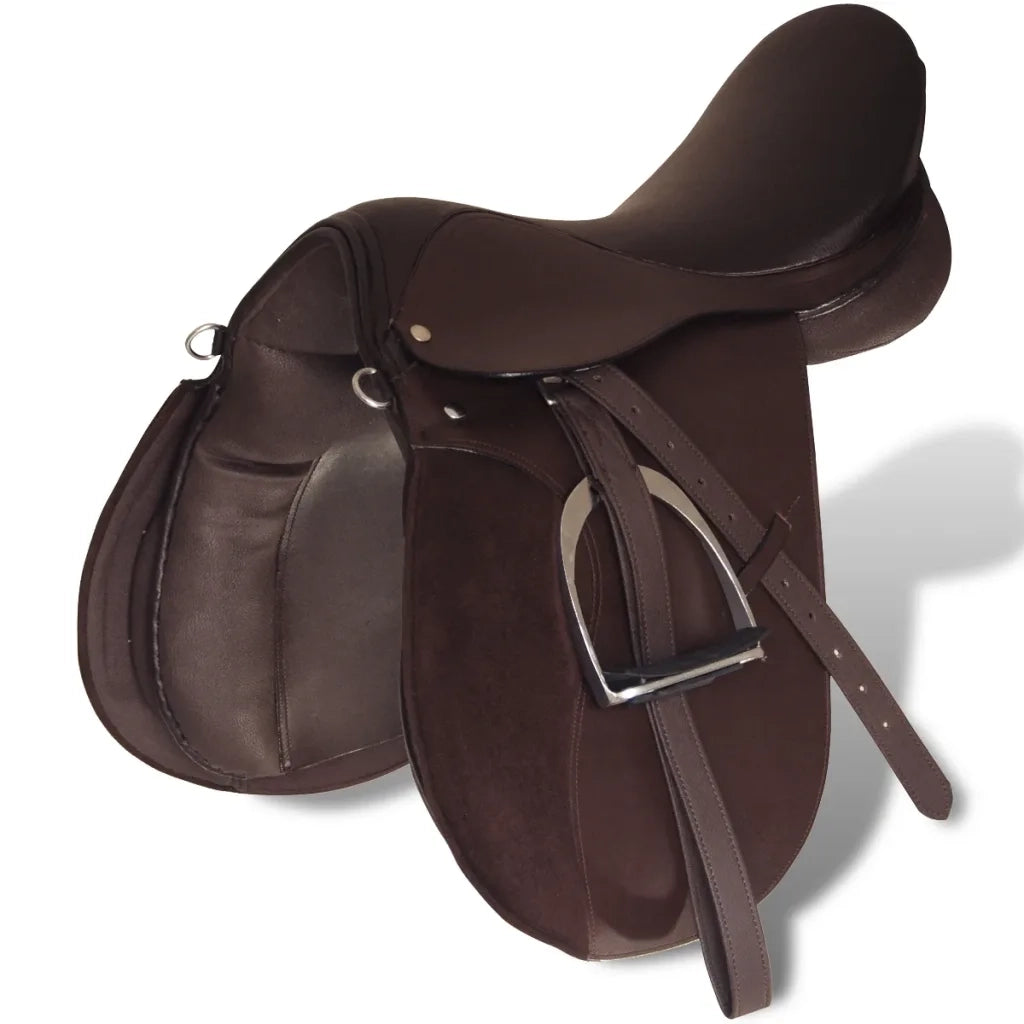 Set Sella Equitazione 17,5" in pelle naturale Marrone 12 cm 5-in-1 CFW7782782