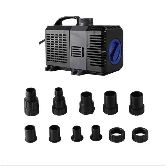 Pompa per Laghetto [ 3600L/u ] - Pompe per Laghetto Sotto Acqua con Regolazione del Flusso fino a 2.8m di Profondità - Doppia Impianto con Sistema di Regolazione 20W
