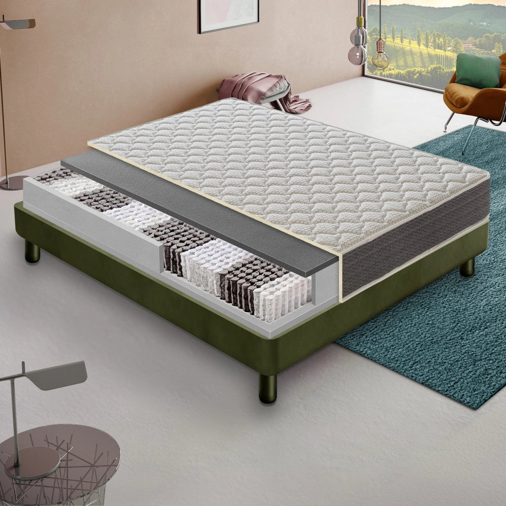 Materasso Matrimoniale 160x200 Molle insacchettate - Altezza 22 - ortopedico modello Luna