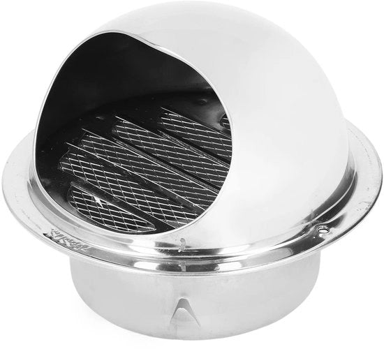 Ontluchter in Acciaio Inox a Sfera - Muur - Resistente alle Intemperie - 130mm - Cappa di Scarico Esterno - Copertura di Ventilazione - Adatto per Ambiente Esterno