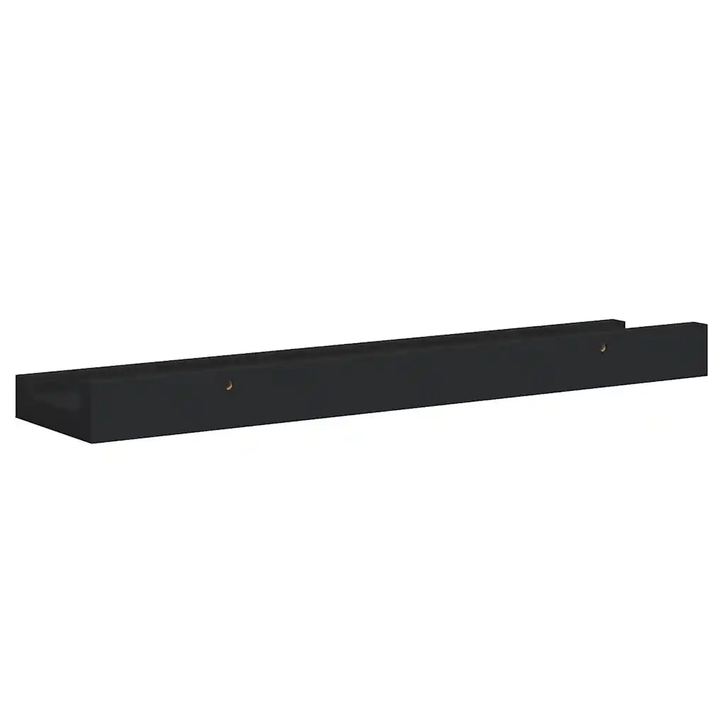 2 pz Mensole | Ripiano | Scaffale con Sporgenza Nere 40x9x3 cm MDF
