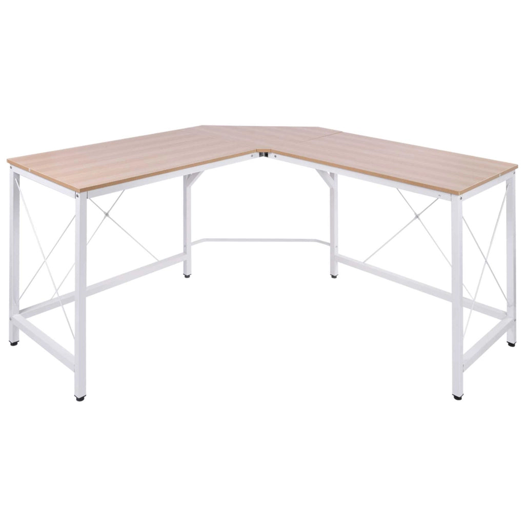 EasyComfort Scrivania Angolare a L con Piedini Regolabili, Scrivania pc in Legno e Acciaio, 150x150x76 cm, Rovere