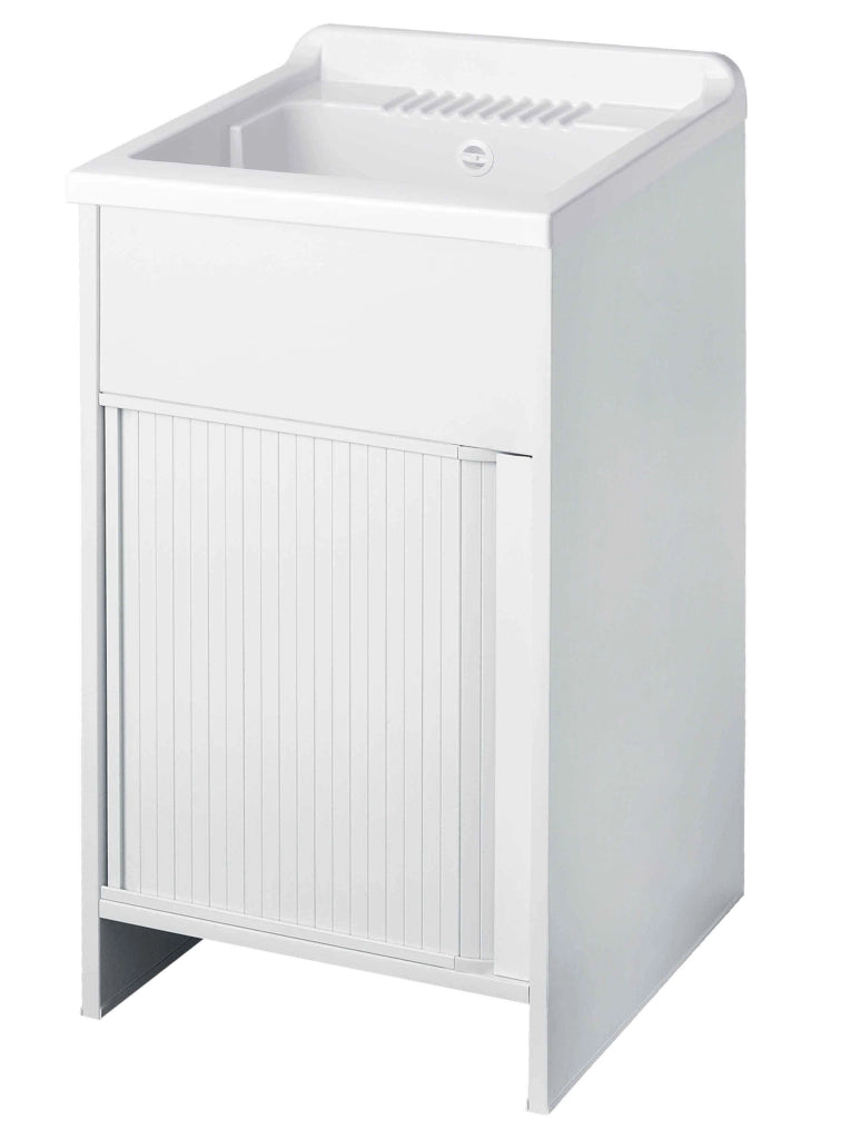 Mobile LAVATOIO in PVC in KIT con chiusura SALVASPAZIO - 45X50 per Interni/Esterni - CR - Col: BIANCO