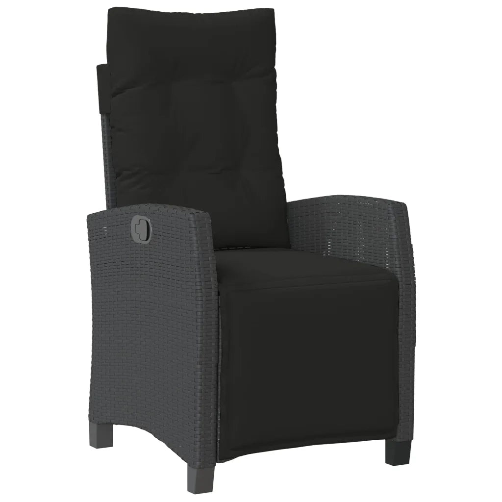 Set da Pranzo da Giardino 3 pz con Cuscini Nero in Polyrattan 3212906
