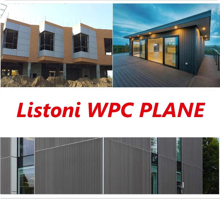 Listoni WPC Plane 10m² per rivestimenti colore Grigio listone 150x2200mm spessore 11mm