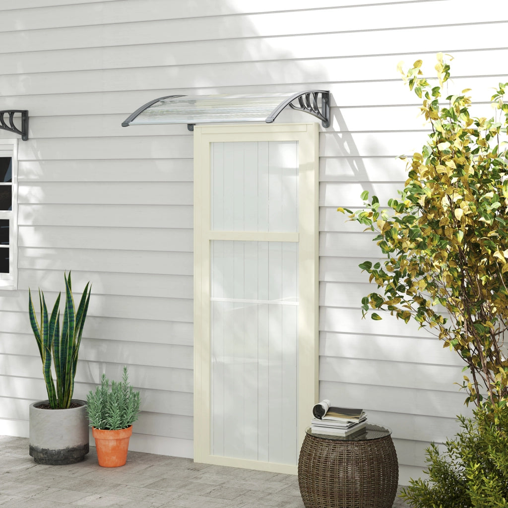 Tettoia per porta d'ingresso 100 x 75 cm, tettoia a sbalzo in alluminio e policarbonato, tettoia a sbalzo con protezione UV, tettoia per porta