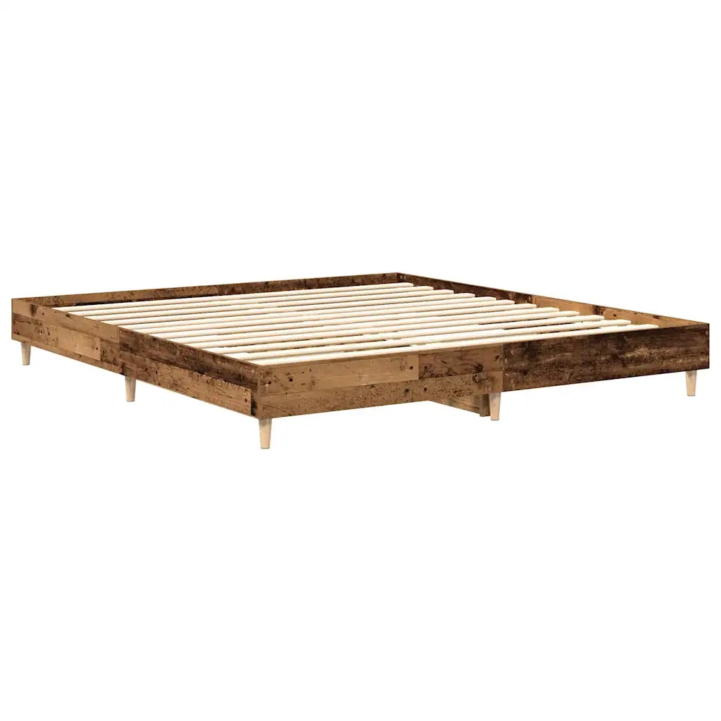 Letto matrimoniale | Letto per adulti | Giroletto senza Materasso Legno Antico 180x200 cm in Truciolato