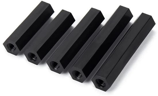 Componenti di fissaggio nylon per spaziatura - Nero - M3x6mm - 50 pezzi - Adatto a diverse applicazioni
