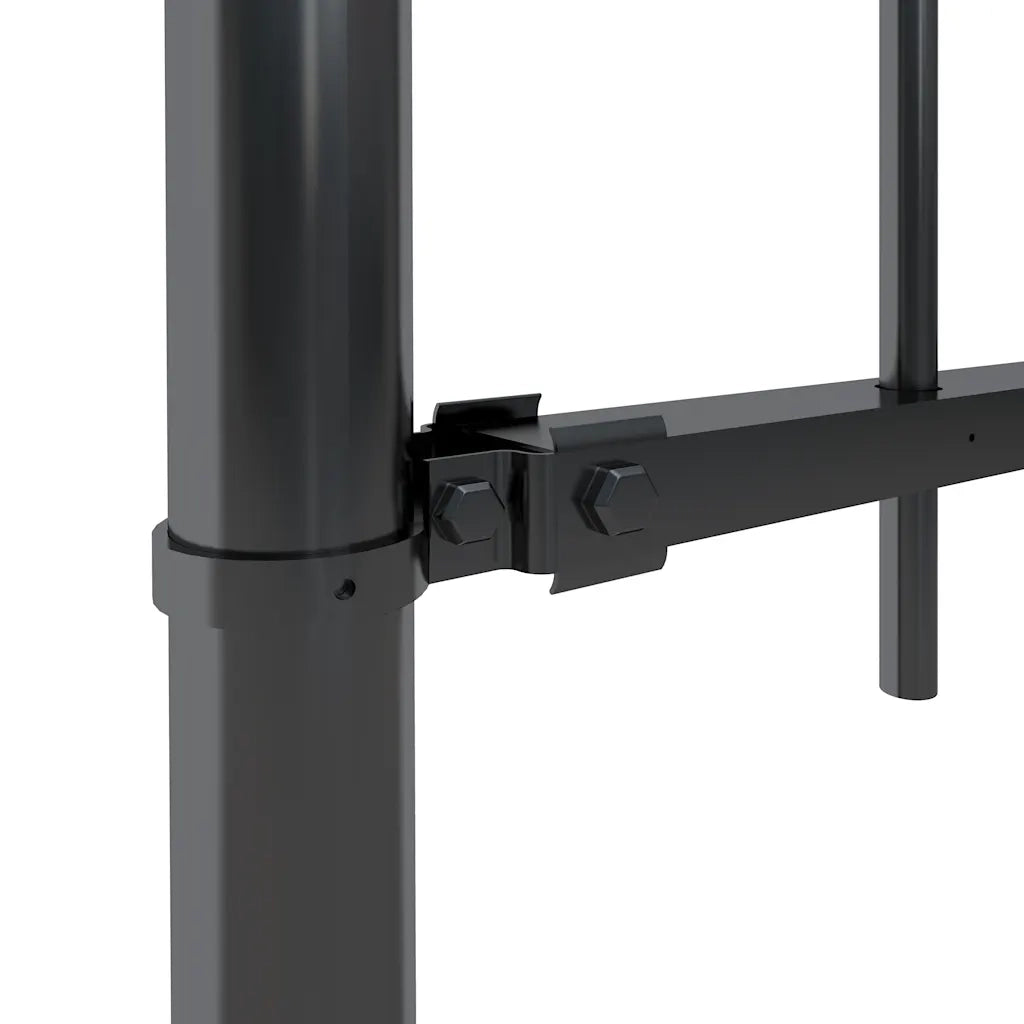 Recinzione da Giardino | Recinzione da cortile con Parte Superiore ad Anello in Acciaio 359x100 cm Nera