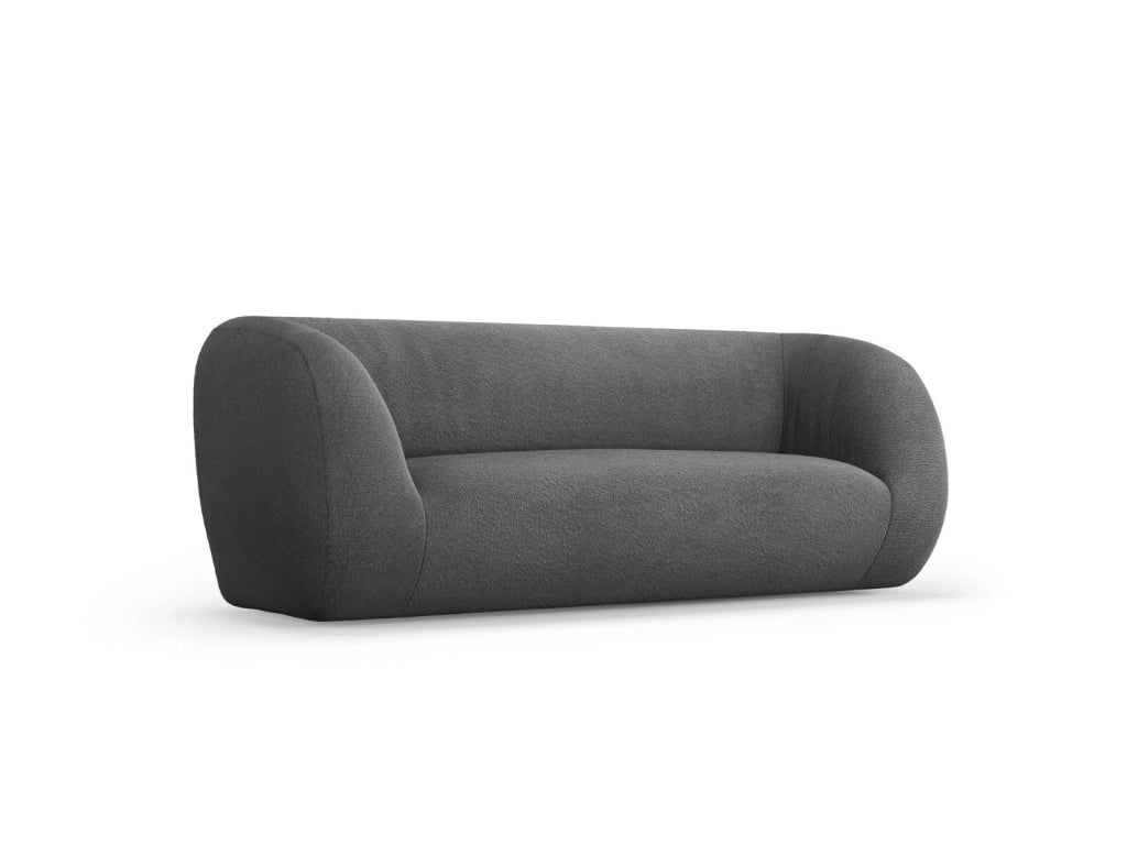 Cosmopolitan Design - Divano "Essen" 2 posti in bouclé grigio scuro 