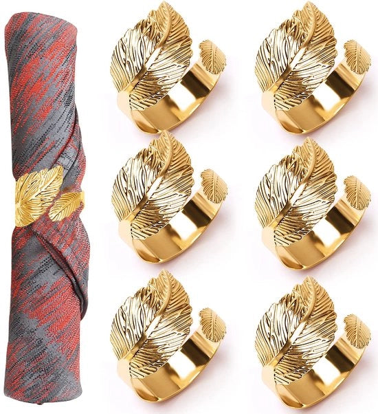 Servetringhe in Oro - Decorazione da Tavola Elegante - Set da 6