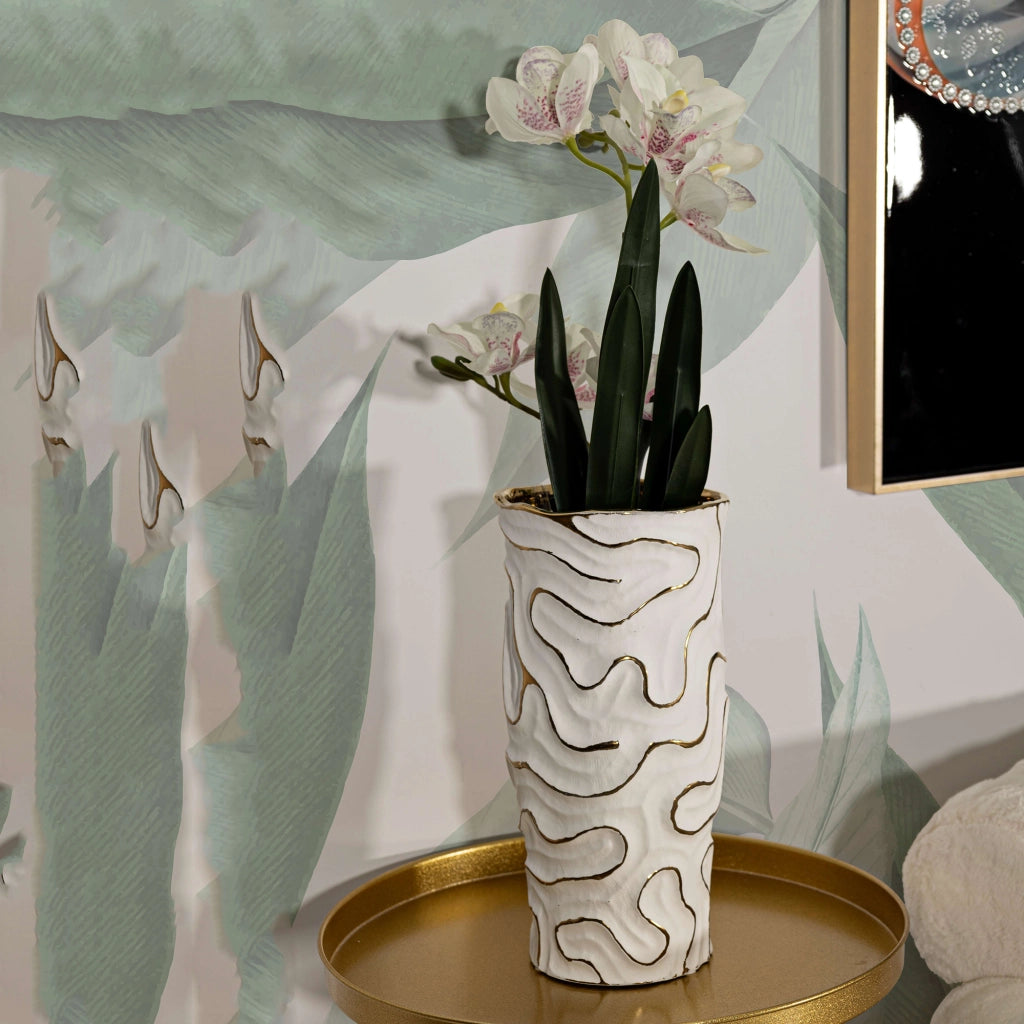 Banenoha, Vaso Colore Struttura oro, Bianco