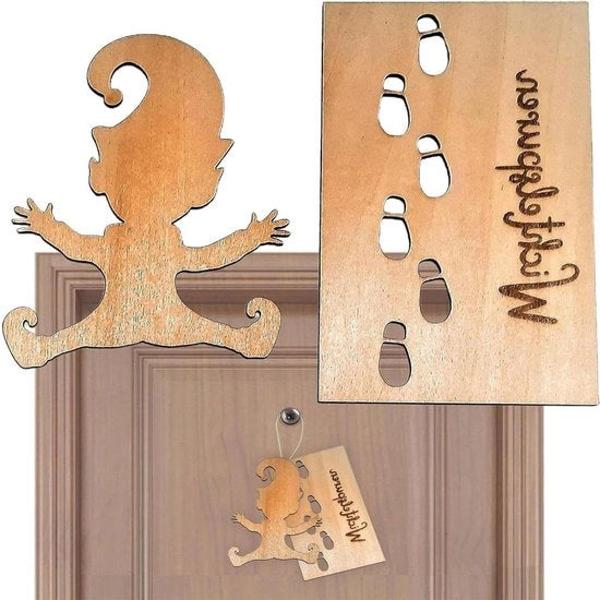 Decorazione di Natale riciclabile in rame con impronte di piedi per decorazione di finestra in vimini DIY - Accessori di Natale per bambini