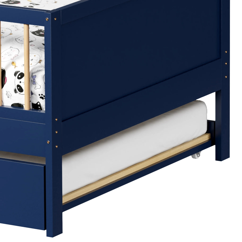 Letto a scomparsa per bambino 190x90cm blu scuro ADAM