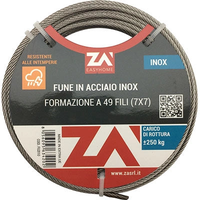 FUNE ACCIAIO INOX  D.MM  3 L.MT  10