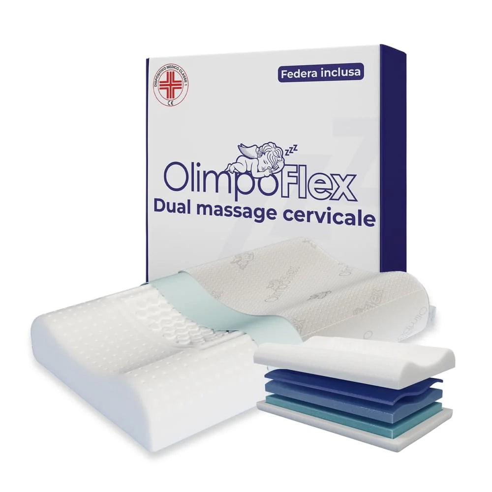 Cuscino in memory foam Massaggiante - Cervicale e Dolore Addio - Era - 72x42x10/8/9cm
