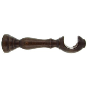 SUPPORTO LEGNO PER BASTONE NOCE SCURO 25 CM 2 PZ- 1,0 coppie