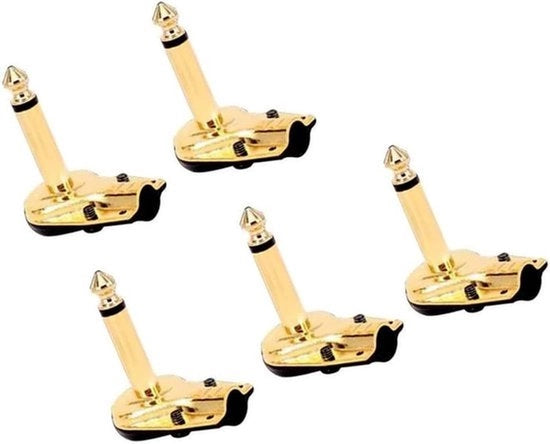 Adattatore per saldatura a filo - 6,35mm - Stile pancetta - Connettore mono - Strumento chitarra - Altoparlante microfono - Adatto per diversi modelli - Nero - 5 pezzi
