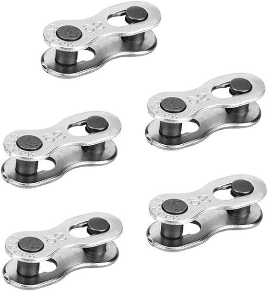 Sostituzione catena bicicletta - Connettore rapido - Argento - Set di 5 connettori mancanti per catena 6/7/8 velocità.