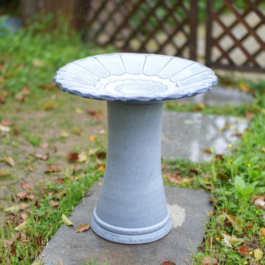 ABBEVERATOIO PER UCCELLI 43 cm Ø x 45 cm Ceramica Blu Grigio