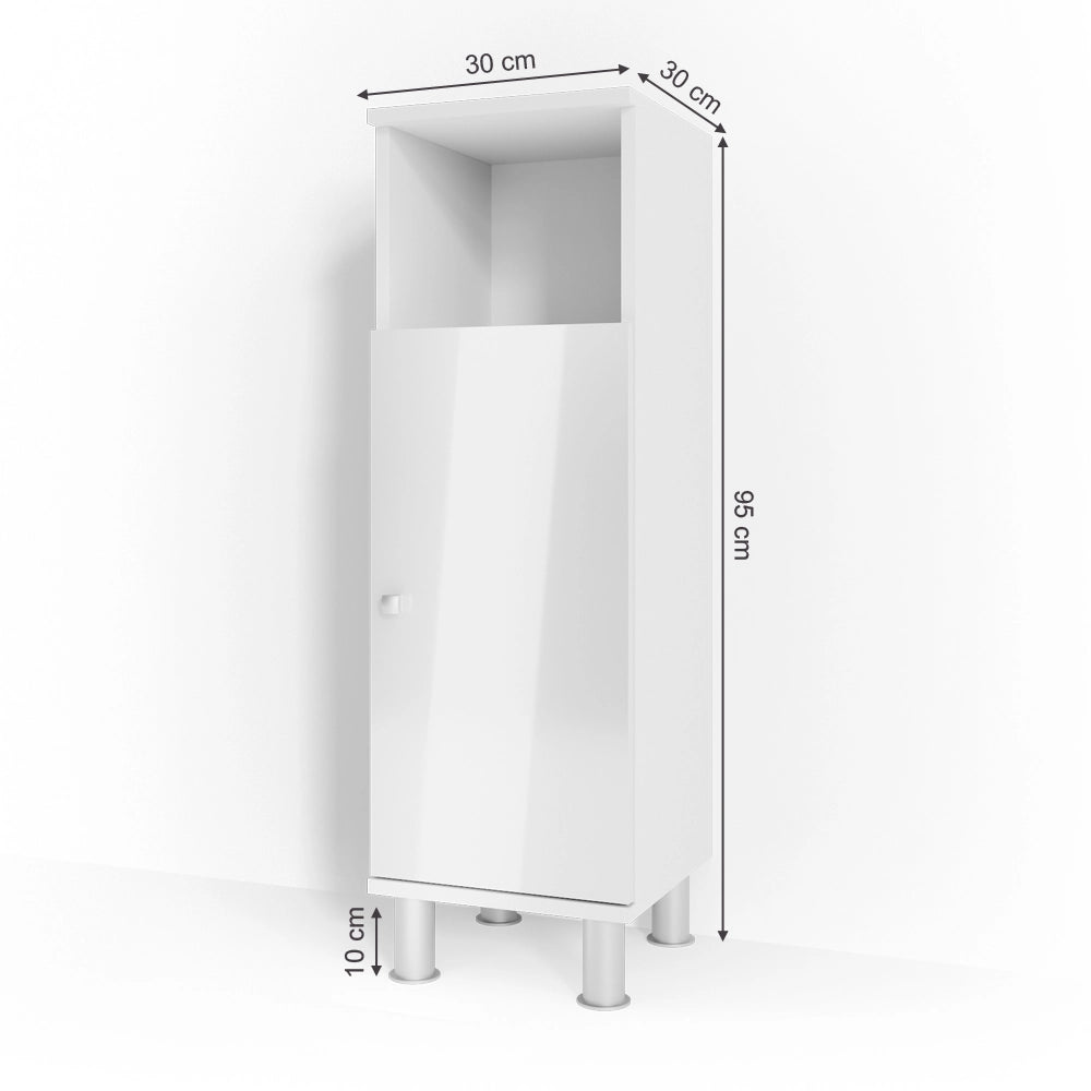 Mobiletto bagno Fynn Bianco lucido 30 x 95 cm Vicco