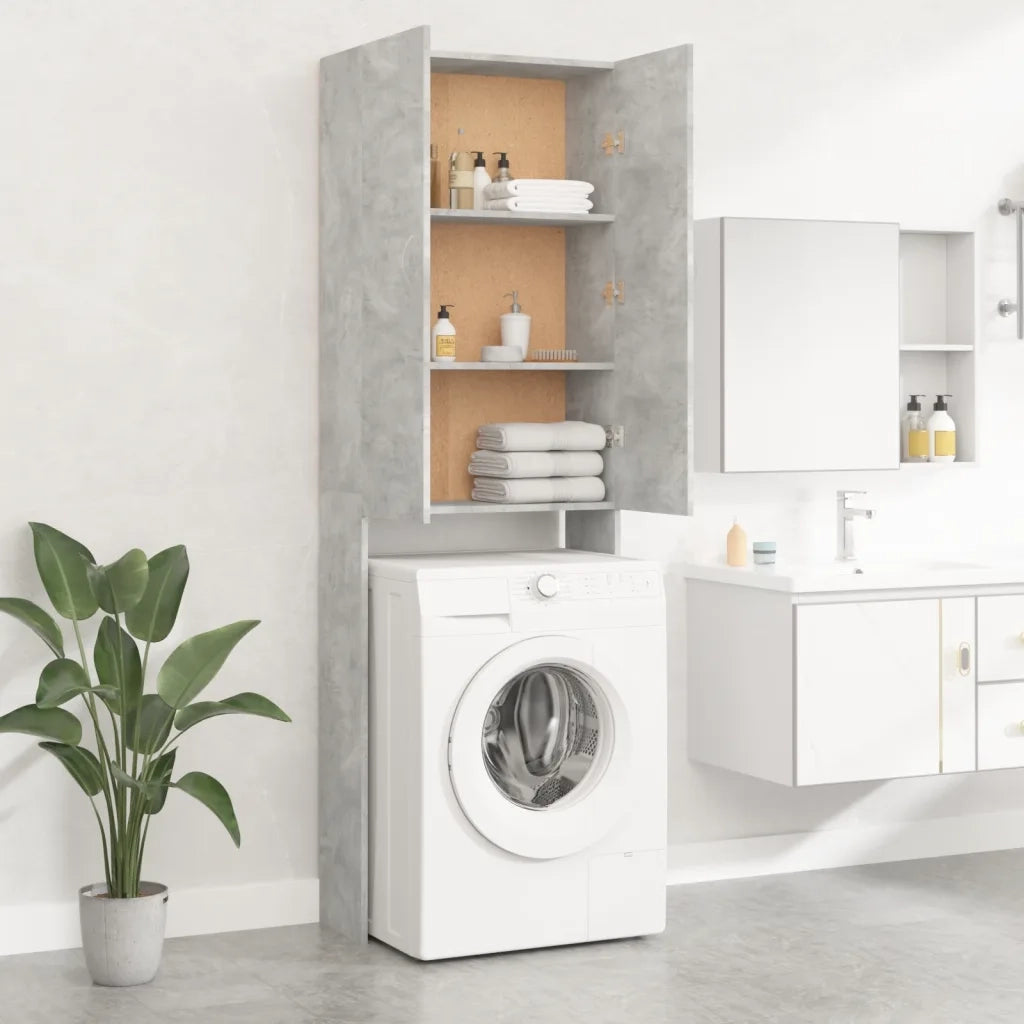 Mobile per Lavatrice Grigio Cemento 64x25,5x190 cm 808417