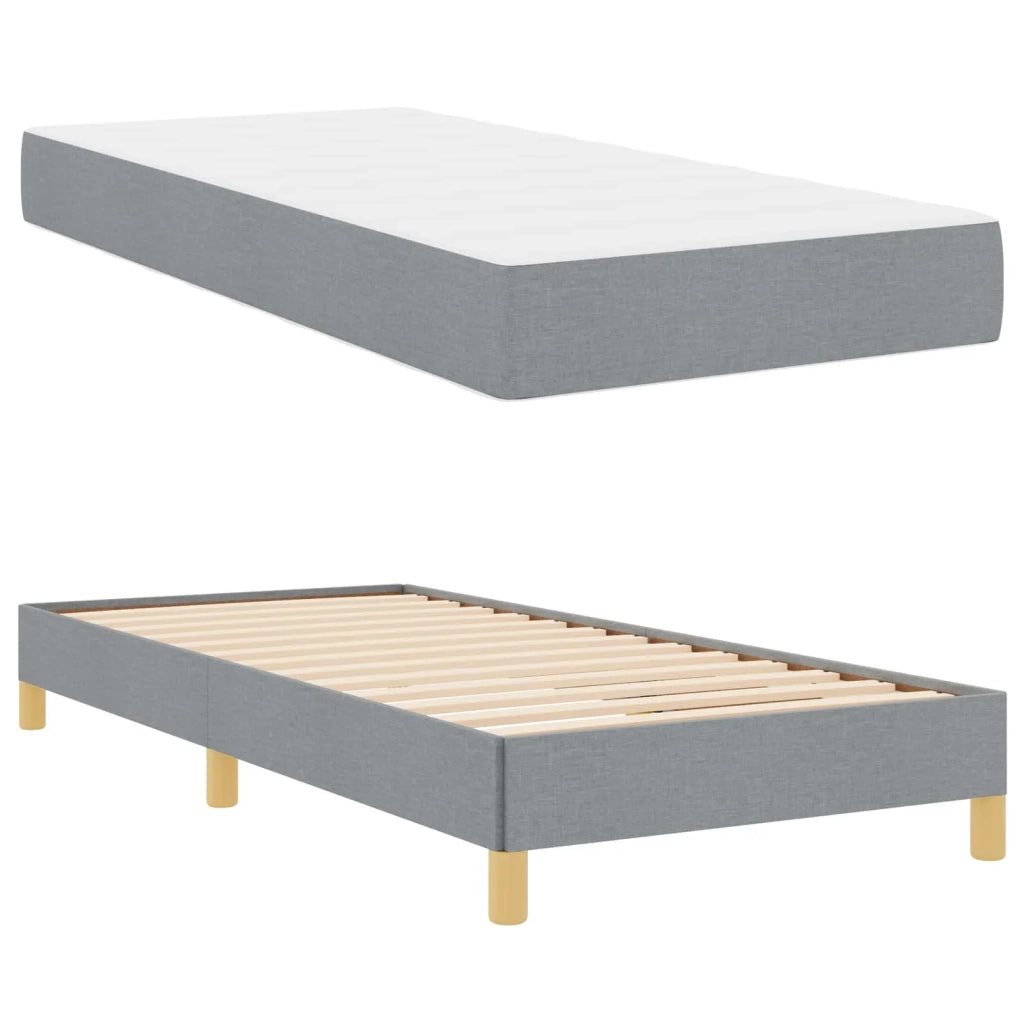 Letto a molle con materasso Grigio chiaro 100 x 200 cm Tessuto