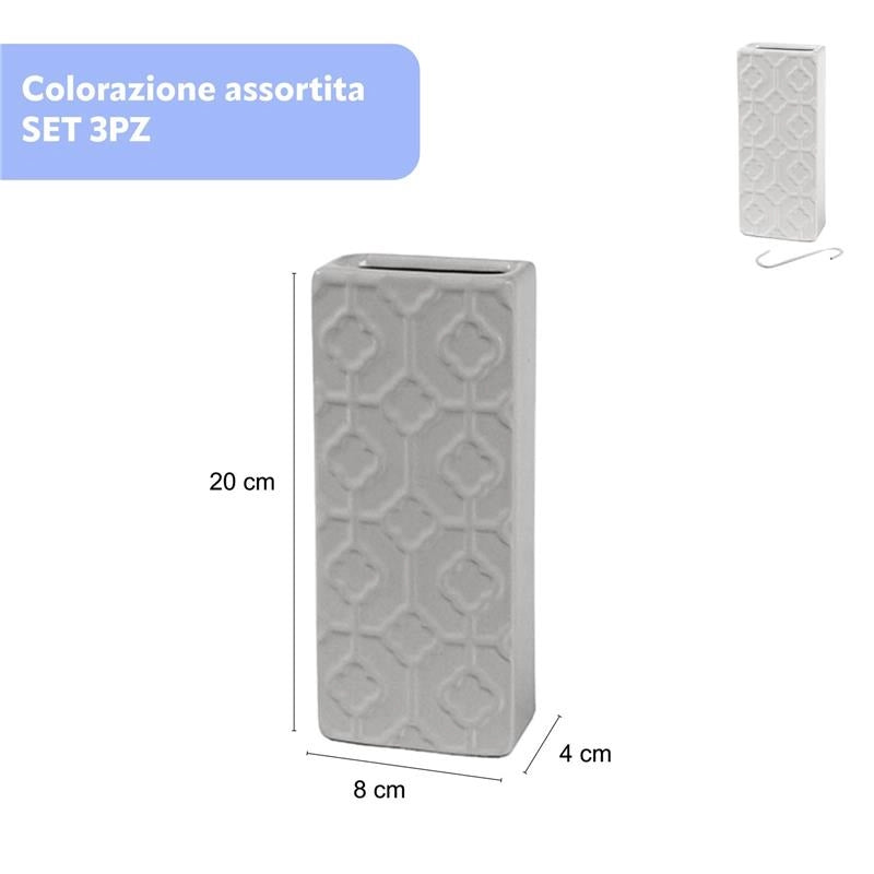 SET 3 PZ EVAPORATORE DA TERMOSIFONE STILE SICILIA IN CERAMICA DA 20 CM IN COLORE ASSORTITO